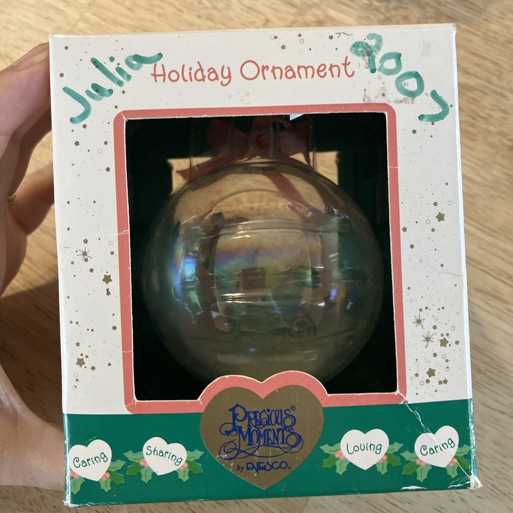 Precious Moments BABY'S FIRST CHRISTMAS 1993 Ornament Glass Ball Merry Dreams